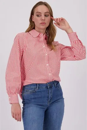 More & More Wit gestreepte blouse