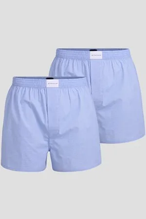 TOM TAILOR Blauwe-witte boxershorts - Set van 2