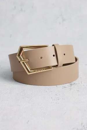 D Auvry Bruine riem met gouden gesp