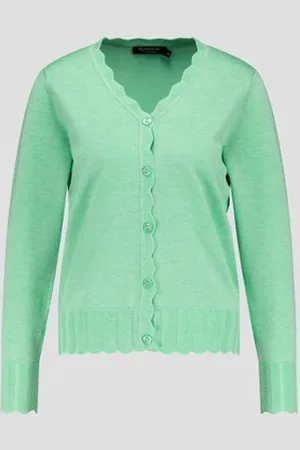 Signature Lichtgroene cardigan met ajourmotief