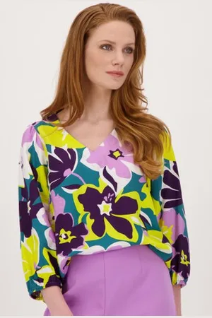 Libelle Blouse met kleurrijke bloemenprint