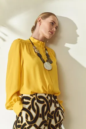 D Auvry Fijne gele blouse