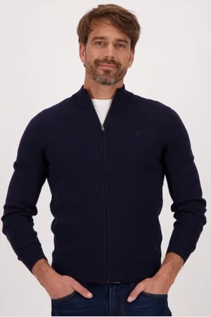 Dansaert Blue Donkerblauwe cardigan met rits