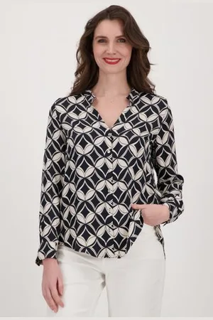 More & More Donkerblauwe geprinte blouse