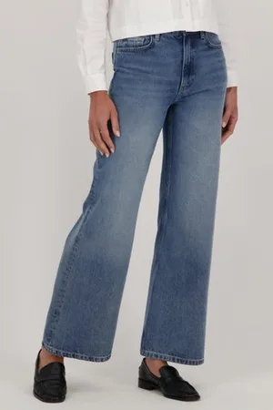 More & More Wijde blauwe jeans