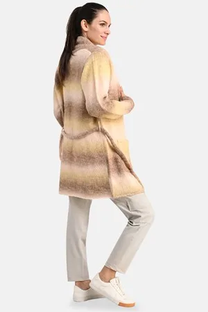 Bicalla Lange cardigan in beige/roze ombré