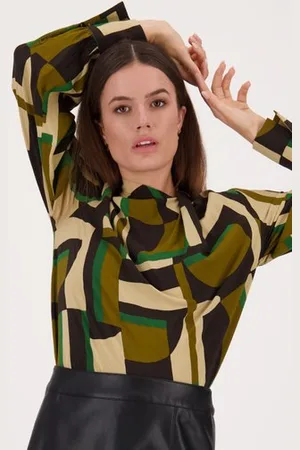 D Auvry Fijne blouse met grafische print