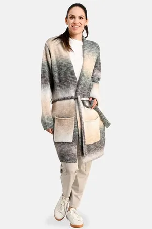 Bicalla Lange cardigan in blauw- ombré