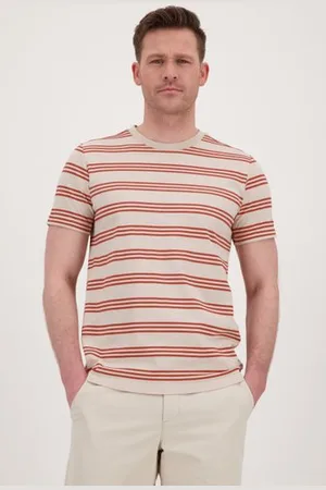 BLUE FIELDS Beige gestreept T-shirt