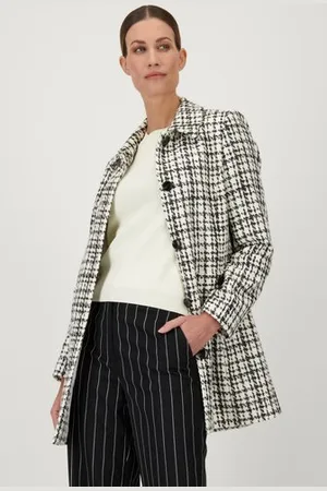 D Auvry Vest met pied-de-poule motief