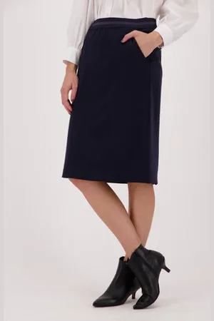 Claude Arielle Navy rok met elastische tailleband