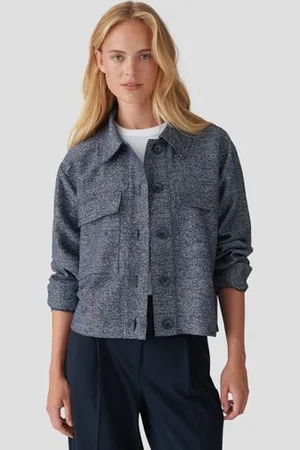 Opus Navy-wit gemêleerd vestje