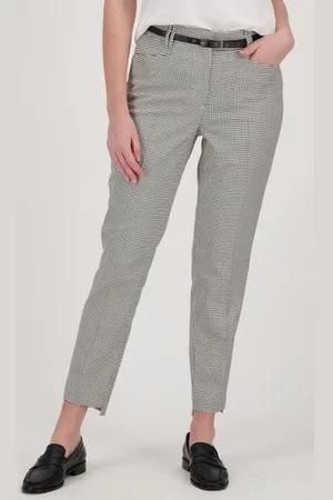More & More Geklede broek met ruitjesmotief