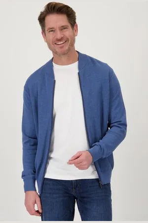 Dansaert Blue Blauwe tricot cardigan met rits