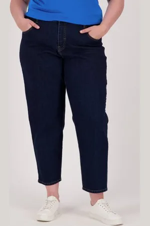 FRANSA Donkerblauwe jeans - Mom fit