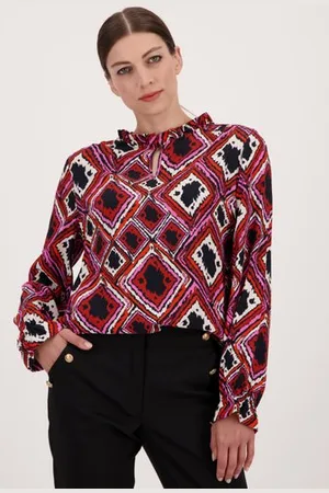 More & More Blouse met geruite print