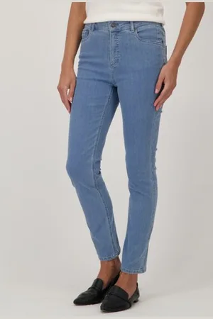 Claude Arielle Lichtblauwe jeans met stretch en elastische taille