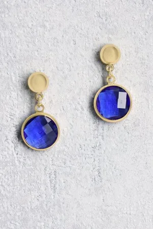 Liberty Island Ronde blauwe oorbellen
