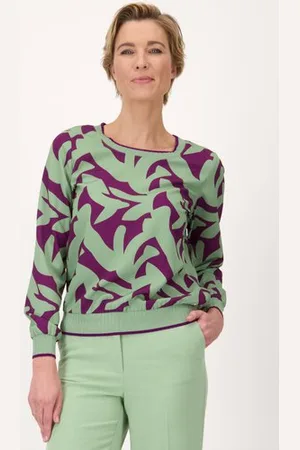 Claude Arielle Blouse met paars-groene print