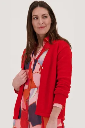 Claude Arielle Fijngebreide rode cardigan