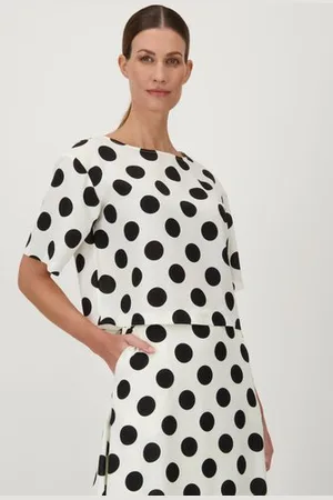 D Auvry Ecru blouse met bollen