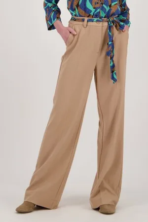 Libelle Wijde donkerbeige broek