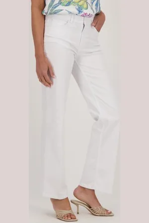 More & More Wijde witte jeans