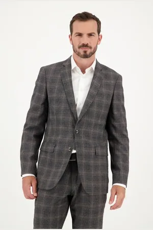 Dansaert Black Grijze geruite kostuumvest - regular fit