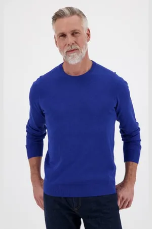 Dansaert Blue Blauwe katoenen trui met ronde hals