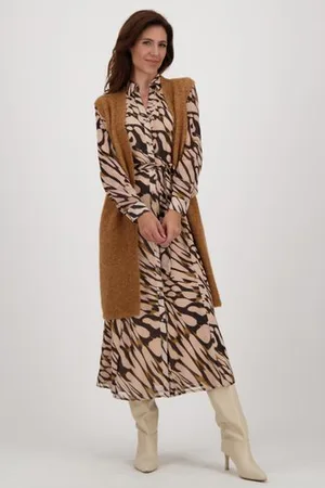 Claude Arielle Bruine cardigan zonder mouwen
