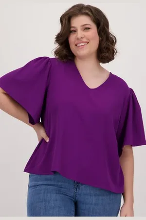 ONLY Paarse blouse met vlindermouwen