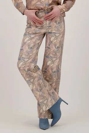 LOUISE Jeans met print - Wide leg fit