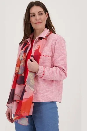 Claude Arielle Roze bouclé vestje