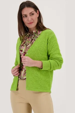 Claude Arielle Fijngebreide lichtgroene cardigan