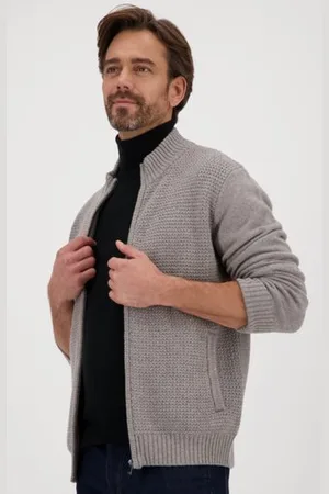 Dansaert Blue Warme grijze cardigan met rits