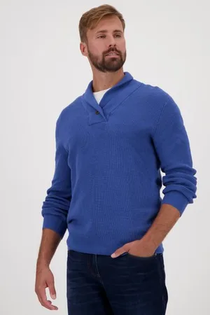 Dansaert Blue Blauwe trui met brede kraag