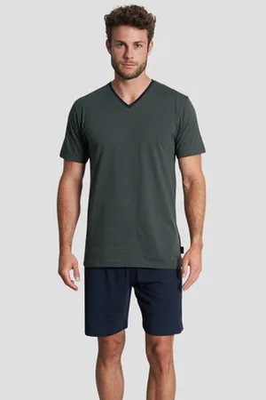 TOM TAILOR Groene pyjamaset met T-shirt en short