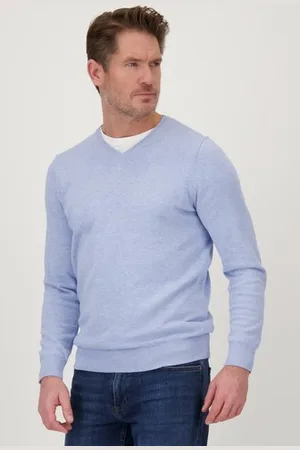 Dansaert Blue Lichtblauwe trui met V-hals
