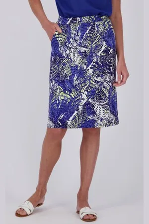 Claude Arielle Donkerblauwe rok met print