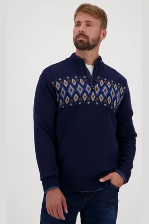 Dansaert Blue Blauwe trui met geruit patroon