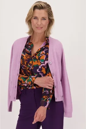 Claude Arielle Lichtpaarse cardigan met wol