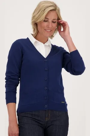Claude Arielle Blauwe cardigan met ton-sur-ton knopen
