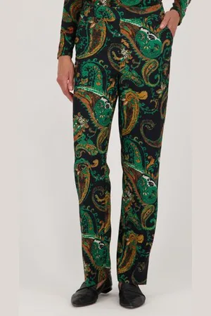 Claude Arielle Losse broek met groene paisley print