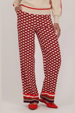 D Auvry Wijde broek met geometrische print
