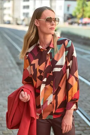 D Auvry Blouse met kleurrijke geometrische print