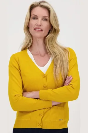 Claude Arielle Okeren cardigan met ton-sur-ton knopen