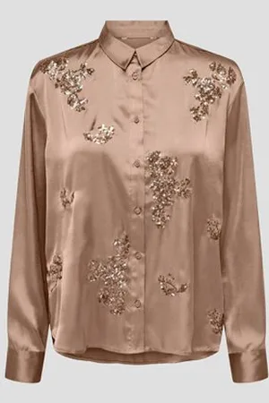 JDY Bruine blouse met pailleten