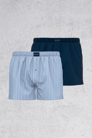 TOM TAILOR Blauwe geruite boxershorts - Set van 2