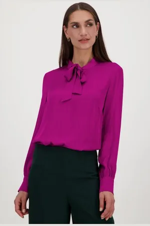 More & More Fuchsia blouse met zijdelook
