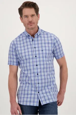 Dansaert Blue Blauw geruit hemd - Regular fit